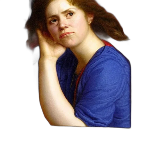 face, hair, staff, dress transparent PNG cut-out