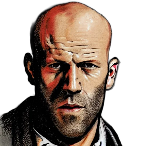 face, jacket, comic book art, photorealistic transparent PNG cut-out