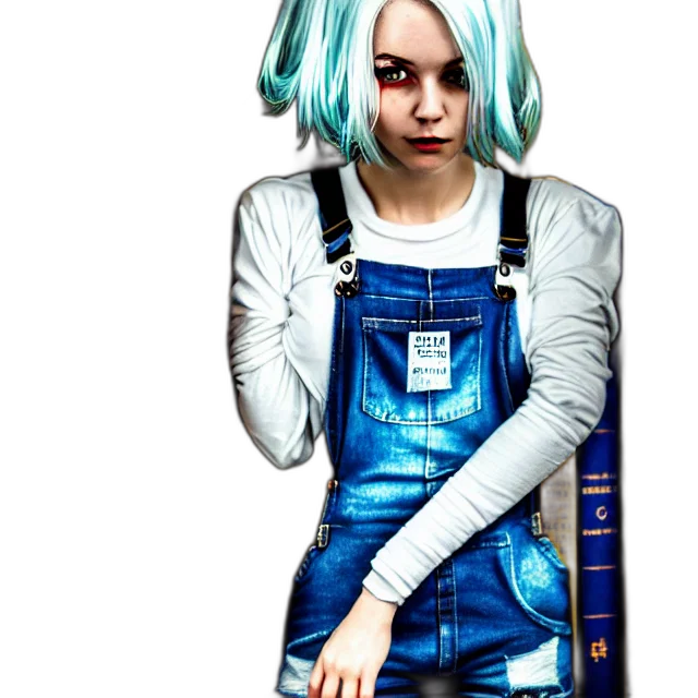 dress, jacket, robot, staff transparent PNG cut-out
