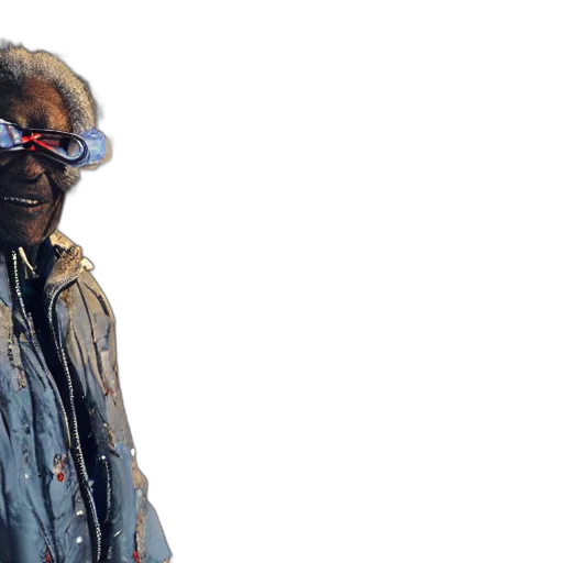 jacket, mask, face, staff transparent PNG cut-out