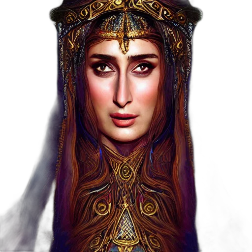 crown, face, jewelry, fantasy art transparent PNG cut-out