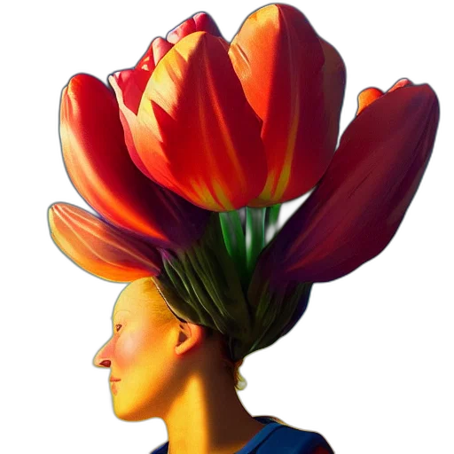 crown, flower, hat, face transparent PNG cut-out