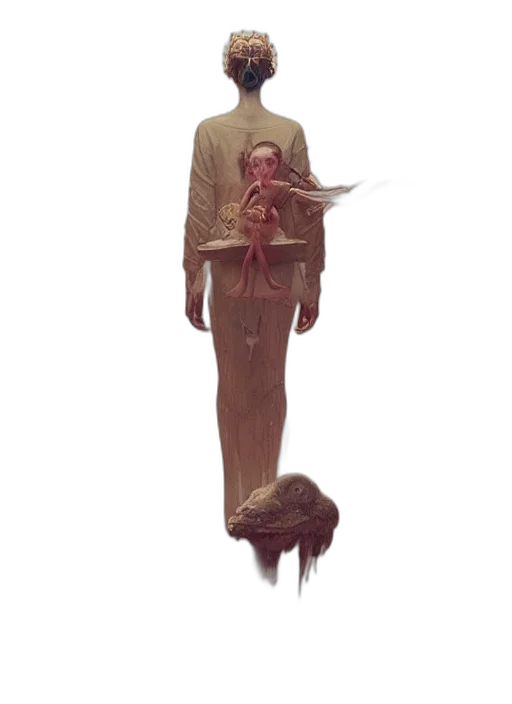 staff, creature, dress, weapon transparent PNG cut-out