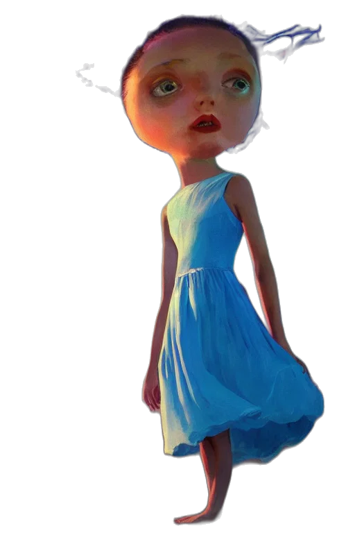 dress, face, staff, concept art transparent PNG cut-out