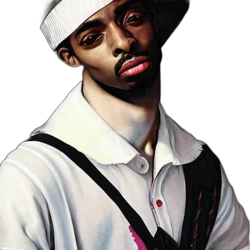 face, hat, staff, photorealistic transparent PNG cut-out