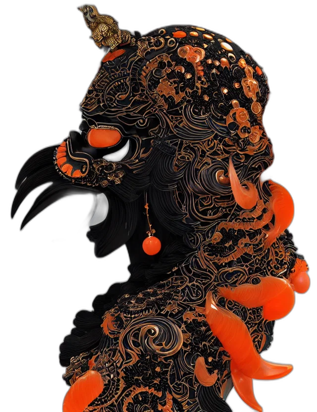 mask, dragon, face, jewelry transparent PNG cut-out