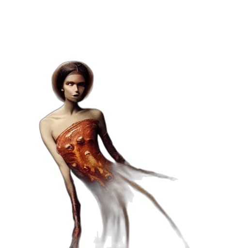 dress, creature, hair, concept art transparent PNG cut-out