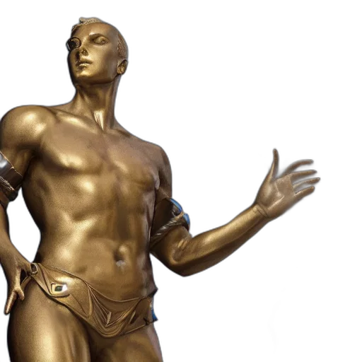3d render, concept art, photorealistic, golden transparent PNG cut-out