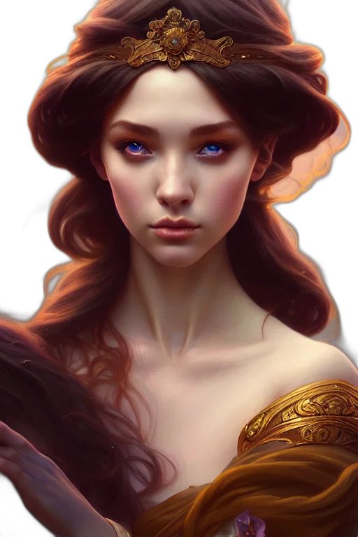 crown, face, jewelry, fantasy art transparent PNG cut-out
