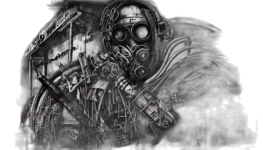 robot, mask, weapon, face transparent PNG cut-out
