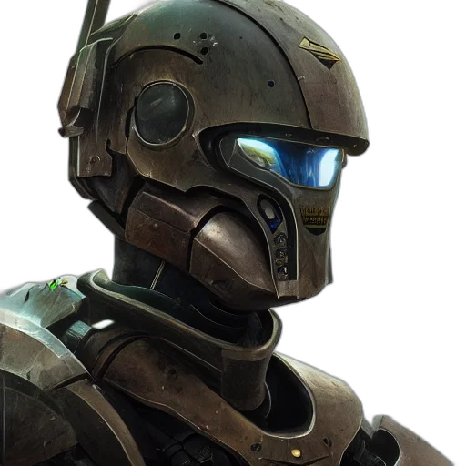 robot, face, concept art, 3d render transparent PNG cut-out