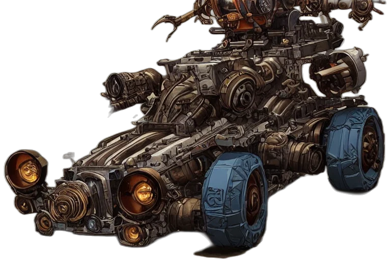 robot, weapon, car, concept art transparent PNG cut-out