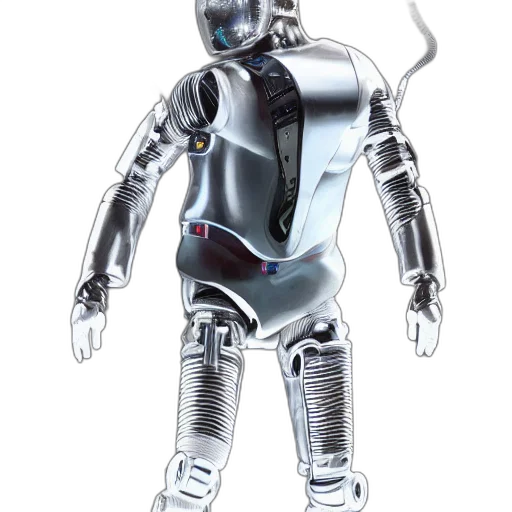 robot, staff, 3d render, concept art transparent PNG cut-out