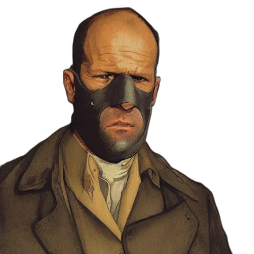 mask, face, jacket, comic book art transparent PNG cut-out