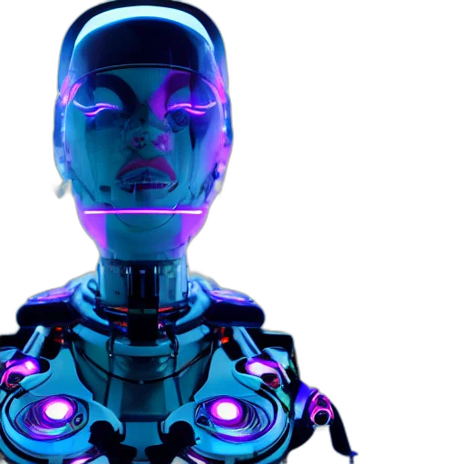 robot, cyberpunk, 3d render, concept art transparent PNG cut-out