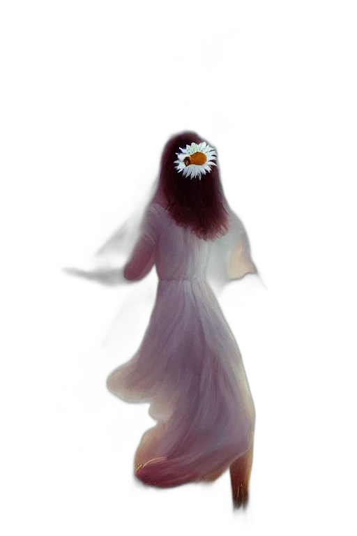 dress, hair, flower, crown transparent PNG cut-out