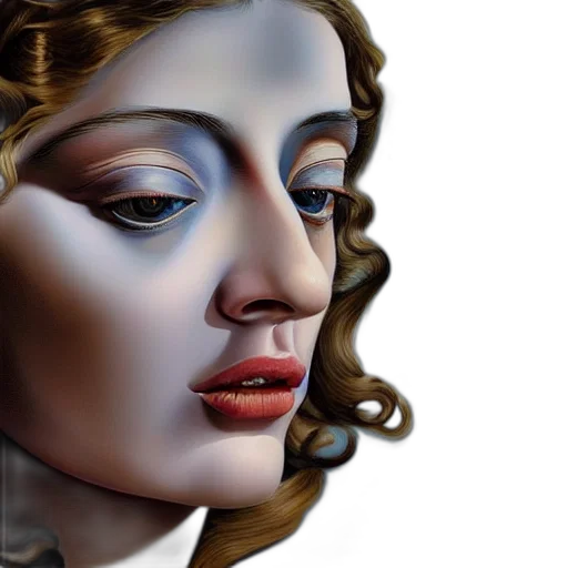 face, photorealistic, oil painting, 3d render transparent PNG cut-out