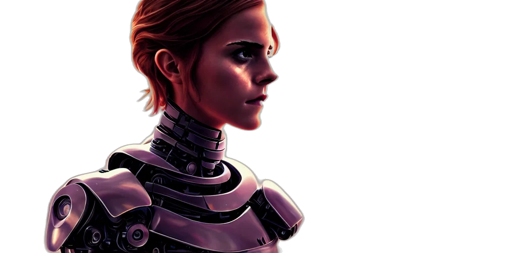 robot, face, concept art, comic book art transparent PNG cut-out