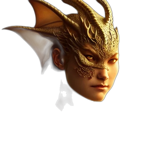dragon, mask, face, staff transparent PNG cut-out