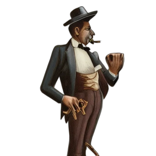 staff, hat, concept art, 3d render transparent PNG cut-out