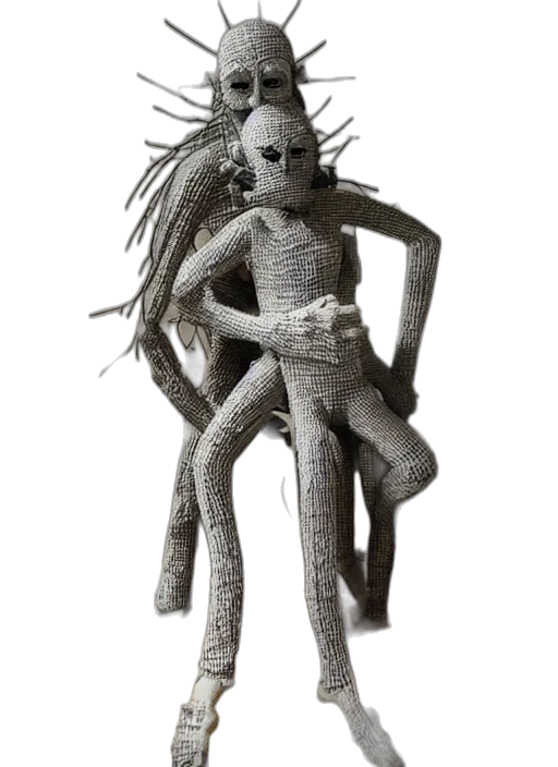 creature, robot, mask, hair transparent PNG cut-out