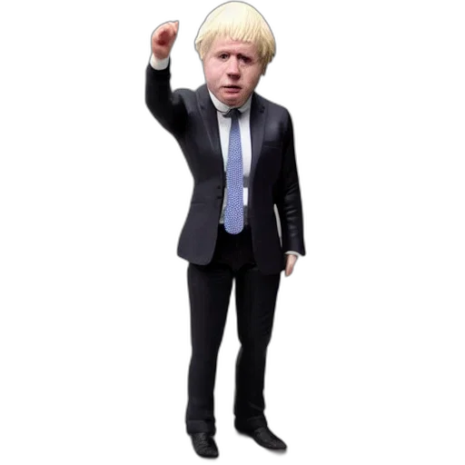 boris, johnson, action, figure transparent PNG cut-out