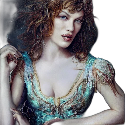 dress, jewelry, photorealistic, fantasy art transparent PNG cut-out