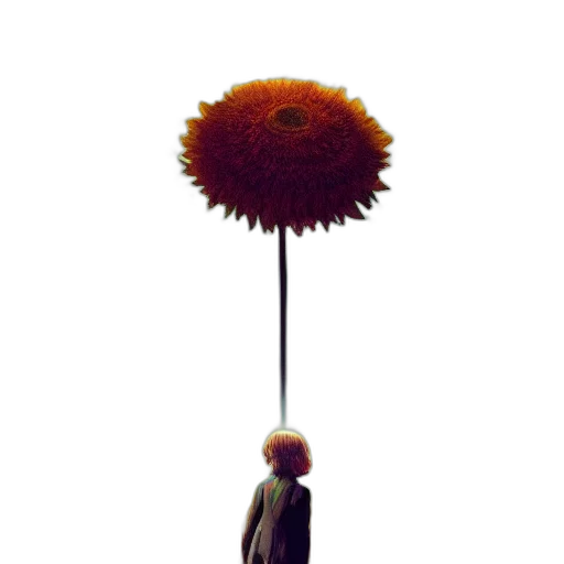 umbrella, flower, staff, weapon transparent PNG cut-out