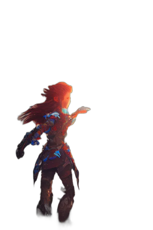 dress, creature, hair, sword transparent PNG cut-out