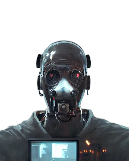 robot, mask, face, jacket transparent PNG cut-out