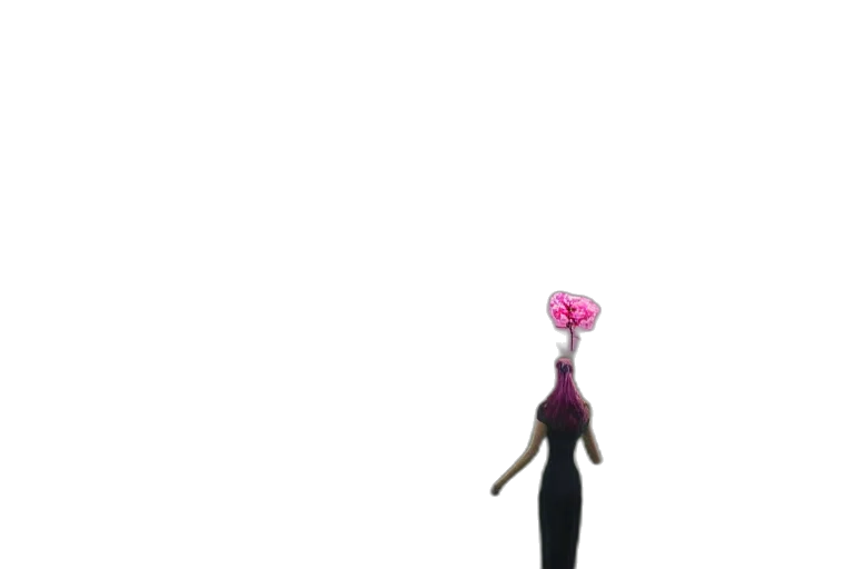 flower, staff, creature, hair transparent PNG cut-out