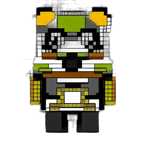 robot, mask, creature, pixel art transparent PNG cut-out