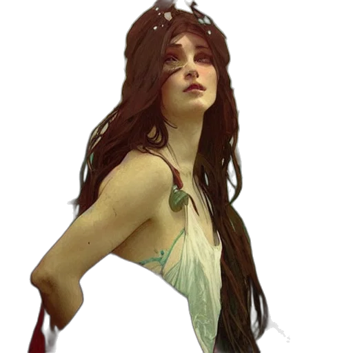 dress, jewelry, crown, staff transparent PNG cut-out