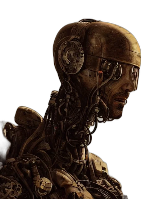 robot, face, cyberpunk, concept art transparent PNG cut-out