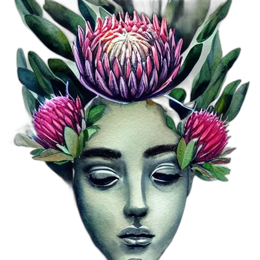 crown, flower, mask, face transparent PNG cut-out