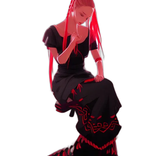 dress, staff, jewelry, weapon transparent PNG cut-out