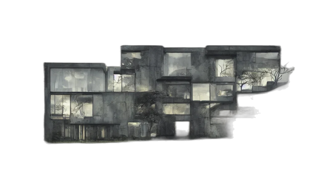 furniture, building, car, concept art transparent PNG cut-out