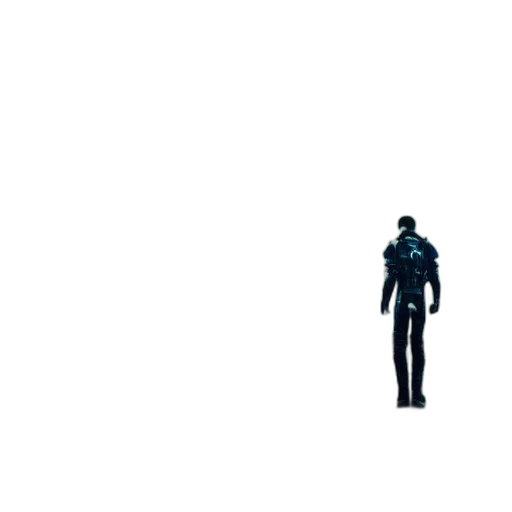 robot, jacket, staff, creature transparent PNG cut-out