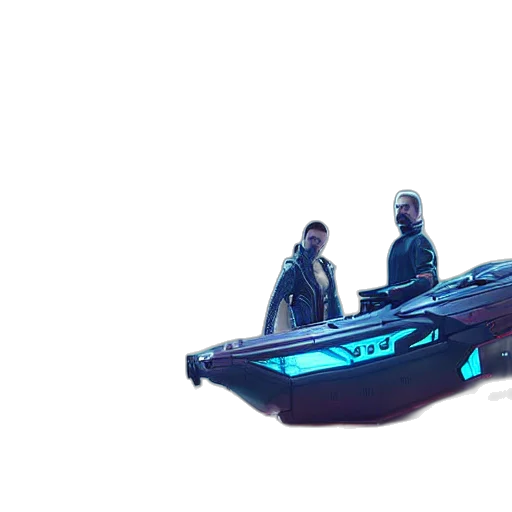 car, jacket, weapon, cyberpunk transparent PNG cut-out