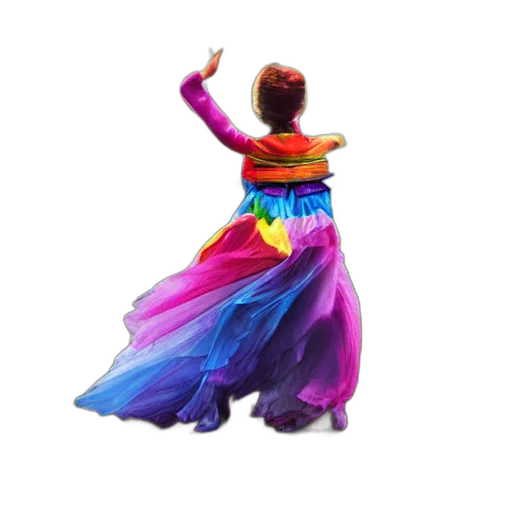 dress, umbrella, concept art, colorful transparent PNG cut-out