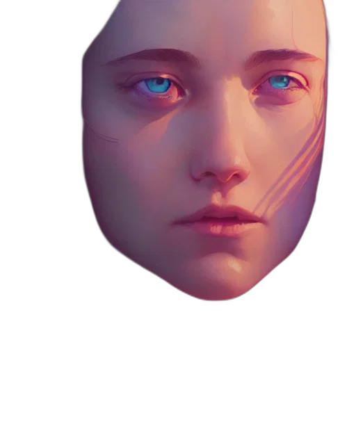 face, mask, robot, creature transparent PNG cut-out