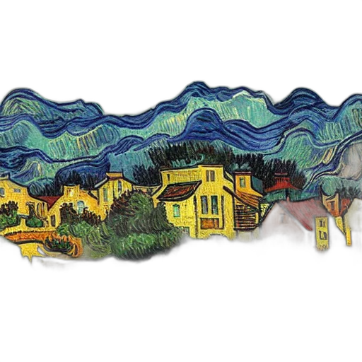 watercolor, concept art, rain, city street transparent PNG cut-out