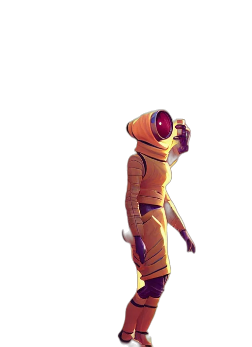 robot, creature, mask, staff transparent PNG cut-out