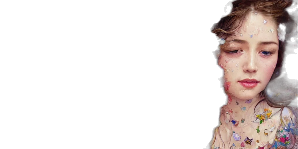 hair, face, staff, dress transparent PNG cut-out