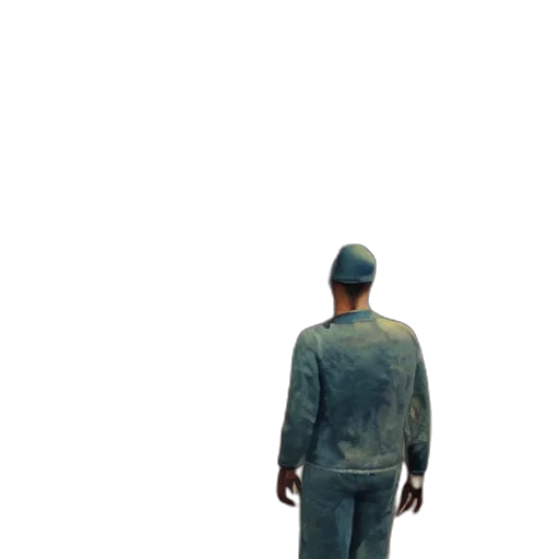 jacket, hat, robot, staff transparent PNG cut-out
