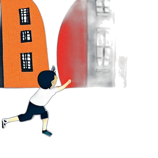 concept art, city street, fog, fire transparent PNG cut-out
