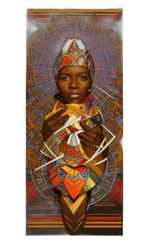 jewelry, retro, futuristic, african transparent PNG cut-out