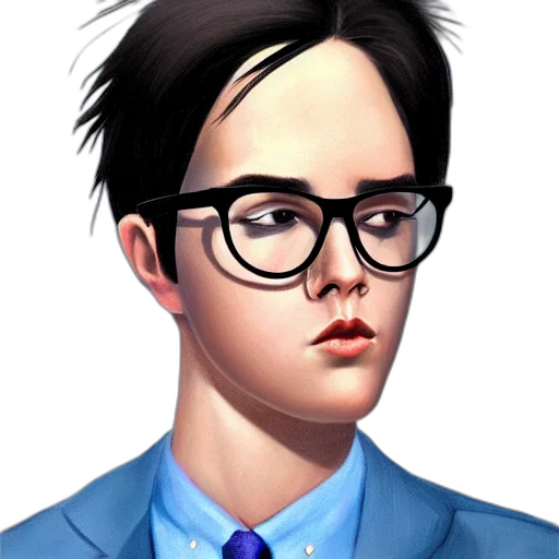 staff, face, cartoon, photorealistic transparent PNG cut-out