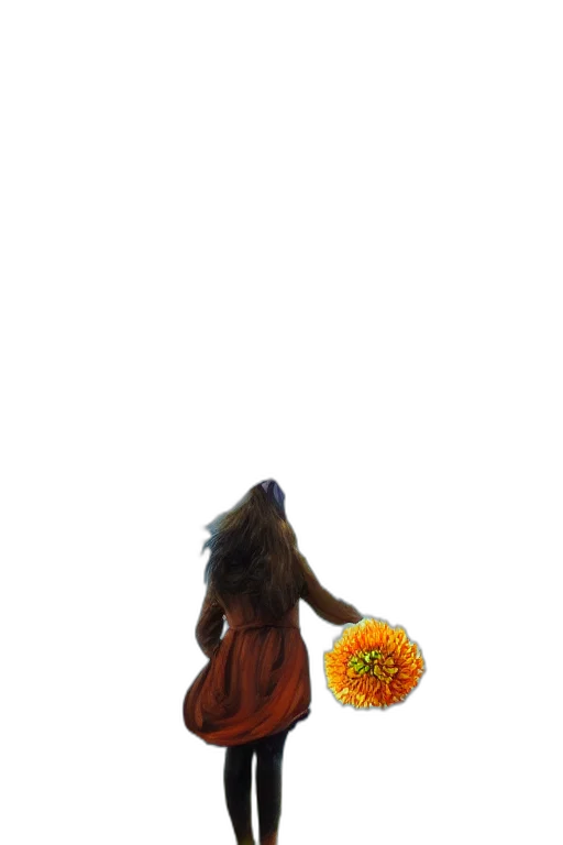 flower, dress, staff, umbrella transparent PNG cut-out