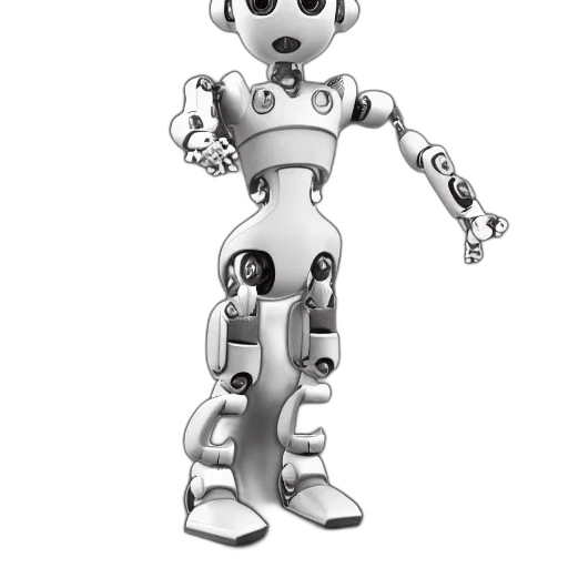 robot, staff, 3d render, concept art transparent PNG cut-out